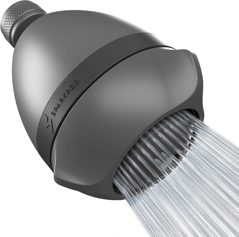 SparkPod 3-Inch Extreme High Pressure Shower Heads - Pressure Boosting with Rain, Massage & Pulsating Mode, Powerful Water-Saving Showerhead - 2.5 GPM Fixed Shower Head (Charcoal Grey) - Image 1